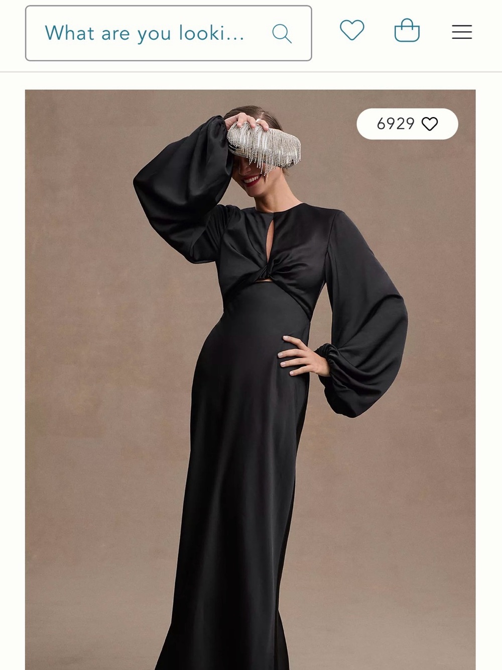 Anthropologie significant other Elegant Black Long-Sleeve Evening Dress size 6